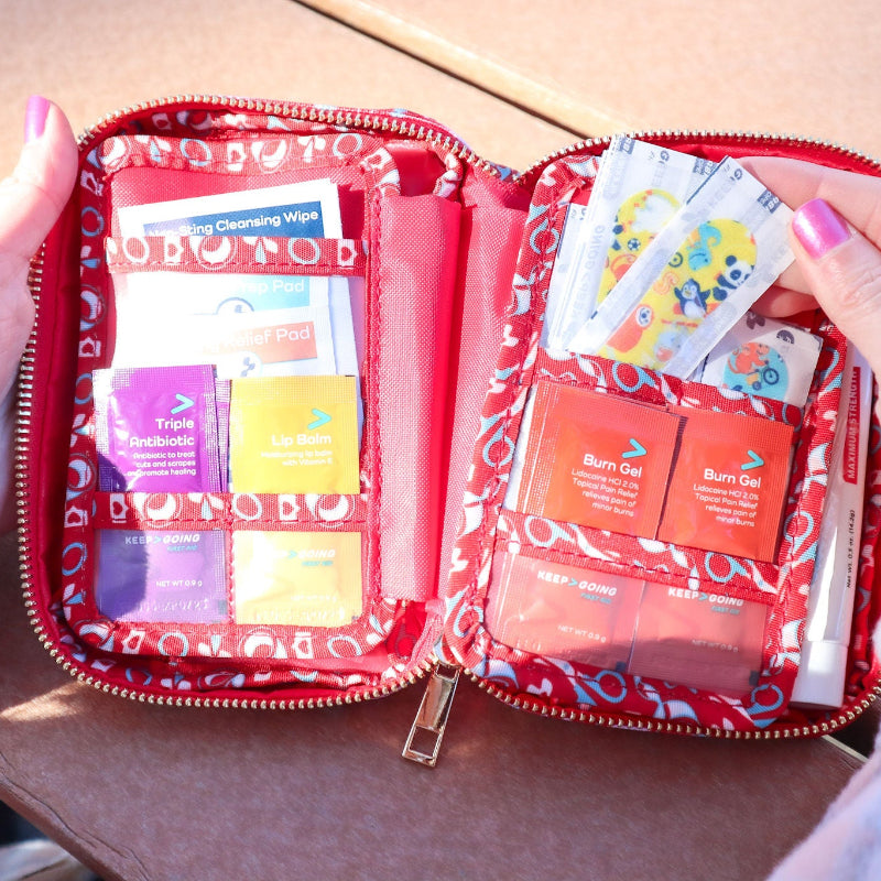 compact organized First aid Kit with labeled content