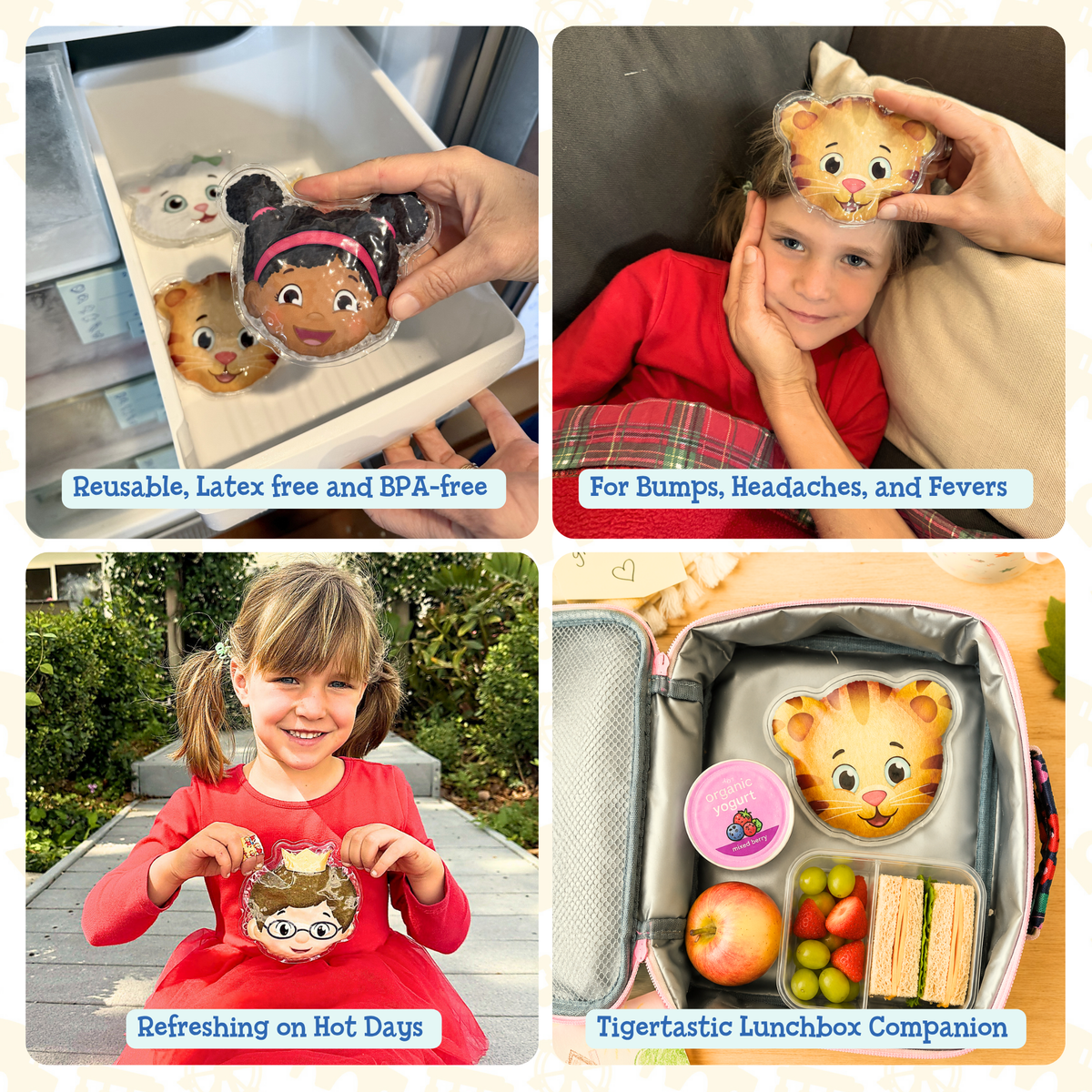 Daniel Tiger Comfort Ice Packs (4 Pack) - Friendly Faces